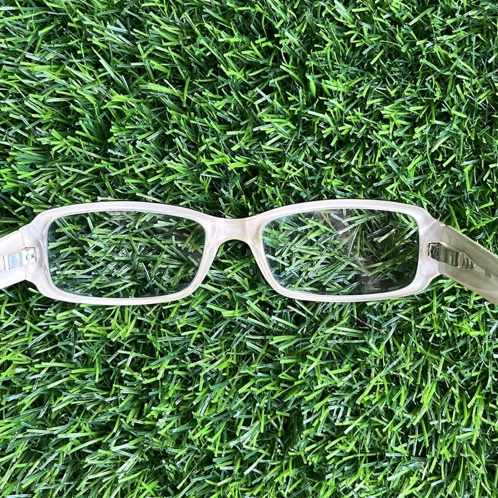 HUGO BOSS Designer Luxury Black & White Women’s Full Rim Eyeglasses - Picture 6 of 11